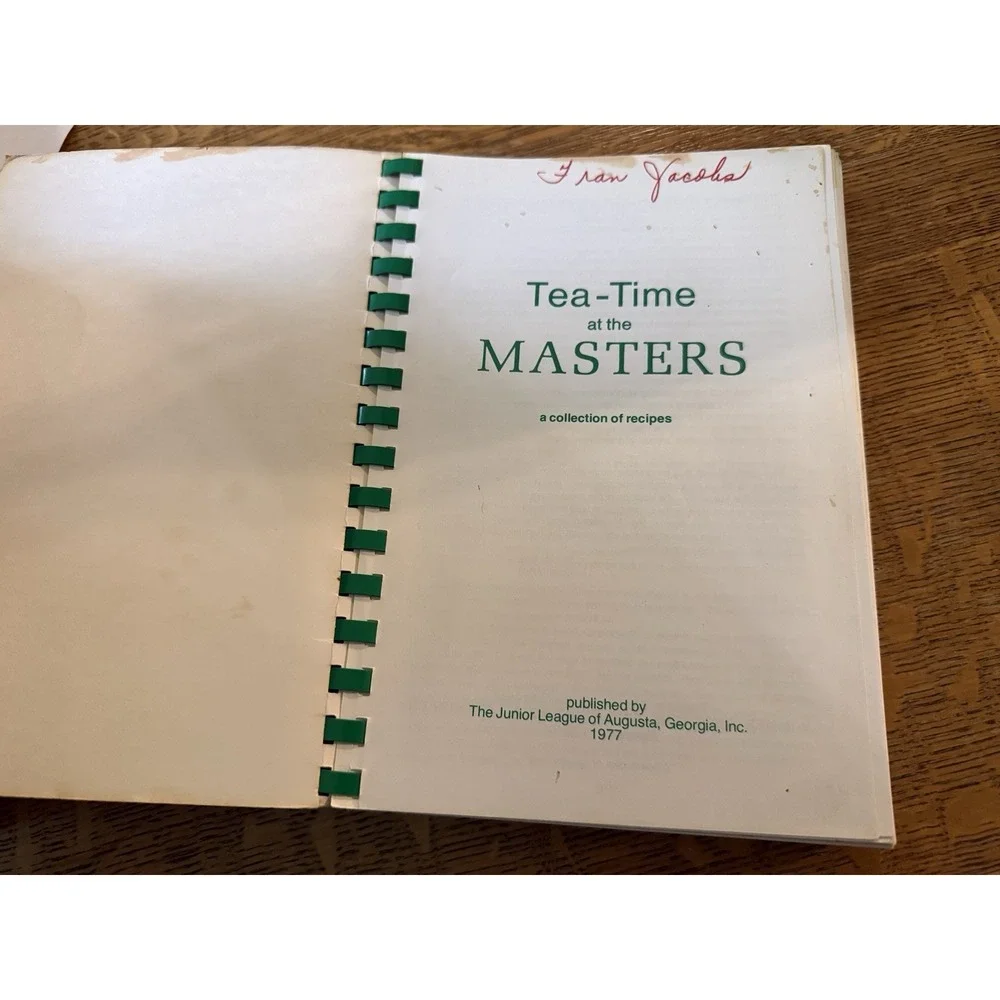 Rare Tea-Time At The Masters Cookbook Junior League Augusta Yr 1977 2nd PRINTING